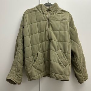 Free People Dolman Quilted Jacket - Olive Green